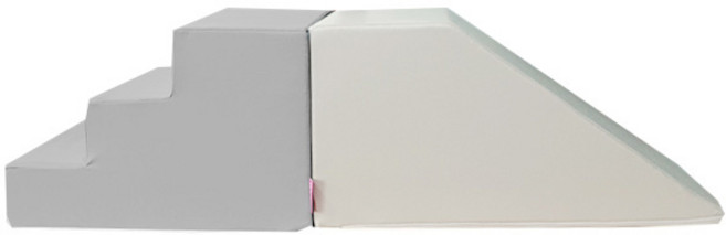 avec 아이플레이짐 와이드 세트 미끄럼틀 + 계단 놀이터 키즈카페 스폰지 아이 놀이방 꾸미기, 모던그레이계단, 퓨어바닐라미끄럼틀, 1개