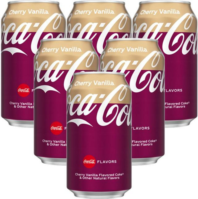 코카콜라체리바닐라 Coca-Cola Cherry Vanilla 355ml 미국산, 체리바닐라콜라, 6개
