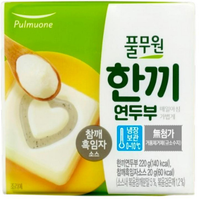 풀무원 간편식 든든한끼 한끼연두부 참깨흑임자 120g 2개입, 1개
