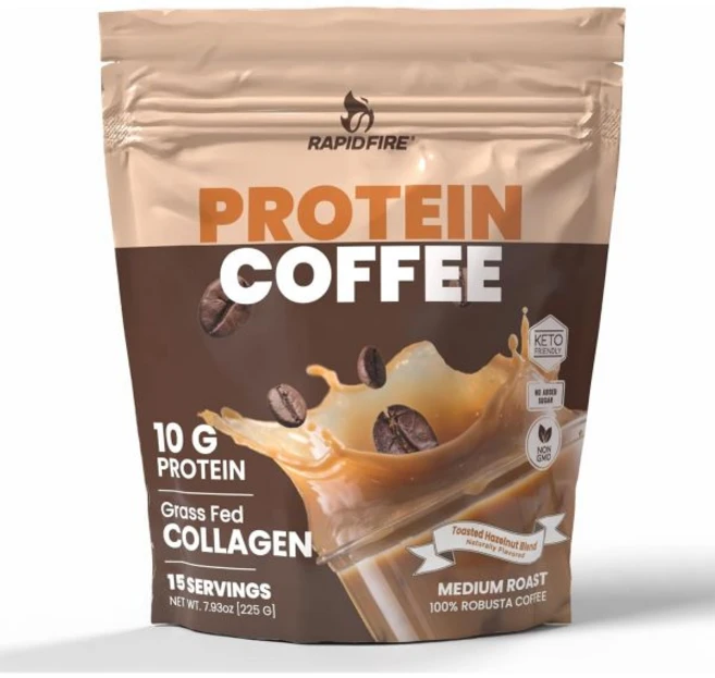 파우더커피 인스턴트 커피 콜라겐이 함유된 단백질 10g이 프로틴 하고 에너지 뜨겁거나 차가운 케토 친화적 100% 로부스타 15인분 오리지널 블렌드 미디엄 로스트 합니다, Hazelnut, 1개 - 쿠팡