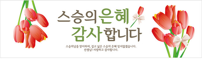 스승의날 현수막 H01 화이트 135x40 파티 용품, 단품