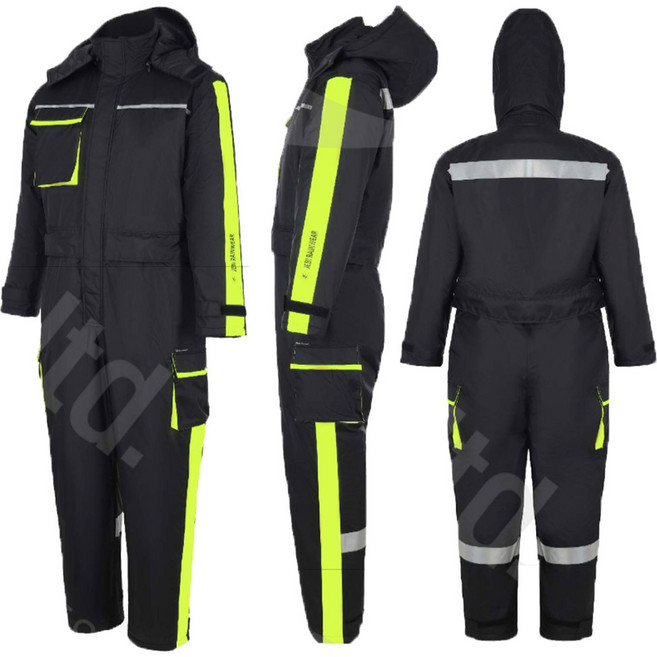 제비표 방한 일체형 우의 JB-9300 스즈끼복 패딩 겨울 동계 블랙+형광 방수 투습 우비 솜 비옷 오토바이, 02_일체형-JB-9300-L