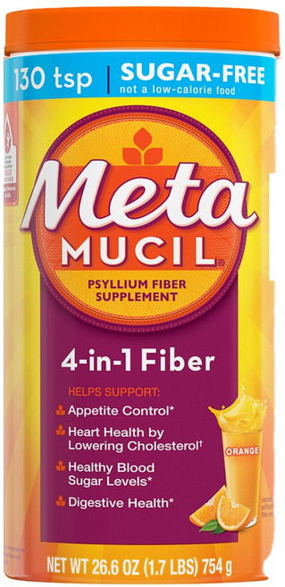 메타무실 4-In-1 멀티헬스 실리엄 허스크 데일리 파이버 무설탕 오렌지 스무스, 1개, 1