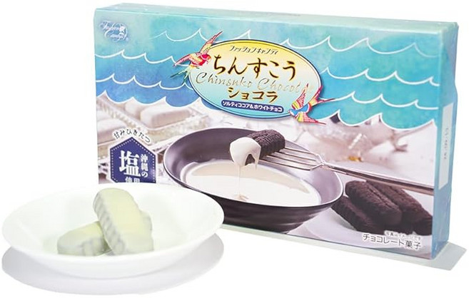 쿠바카사야 친스코 쇼콜라 화이트 초코 오키나와 소금 과자 간식 선물 간단한 선물 친스코 쇼콜라 솔티코코아화이트초코 갑 10개입, 1개, 1g