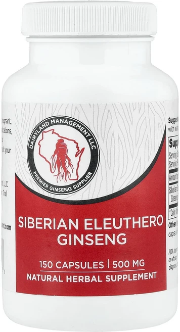 새해 첫좋은선물 Dairyland Ginseng 시베리아 가시오갈피 인삼 500mg 캡슐 150정 제대로 할인합니다, DairylandGinseng시베리아가시오갈피인삼500, 1개 - 쿠팡