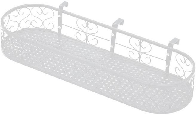 MK 베란다 화분걸이대 고층 창틀용 (라운드 80 X 20cm) 창틀고리 3개형, 1단, 고층 라운드 화이트 80X20 창틀고리 4cm