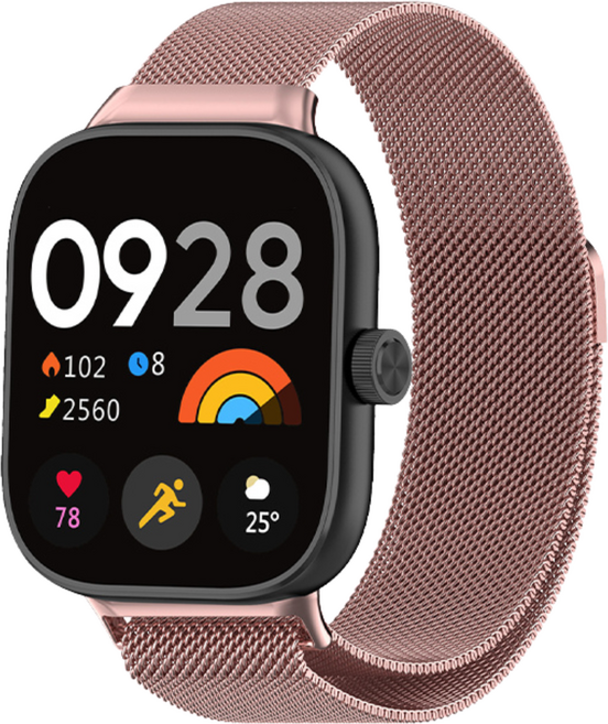 Fegwilde 레드미 워치 호환 자석형 정품밀레니즈 스트랩 샤오미 미밴드9/8프로 레드미 워치6/5/4, 로즈골드