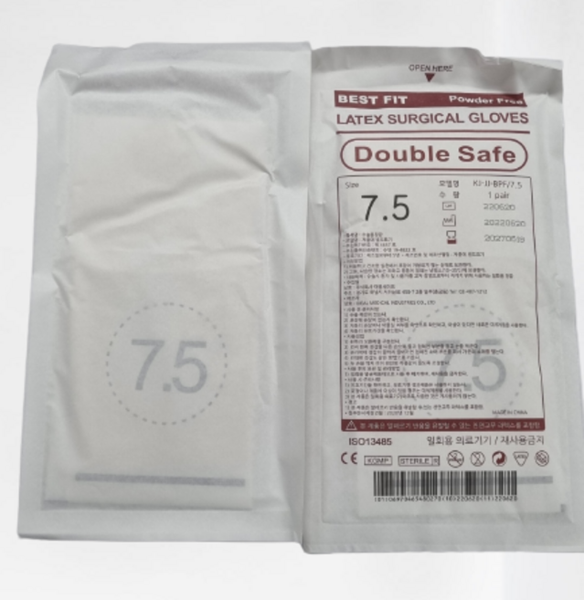 더블세이프 멸균 수술용글러브 파우더 프리 낱개판매 사이즈 6.0/6.5/7.0/7.5/8.0, 6.0, 1개