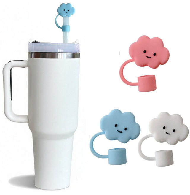 실리콘 텀블러 빨대 마개 10mm 세트, 1세트, 구름세트
