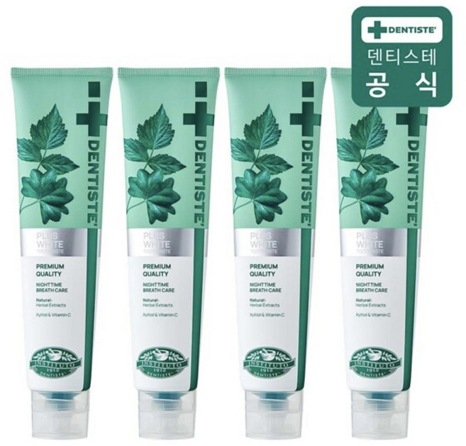 덴티스테 뉴 플러스화이트 치약, 200g, 4개