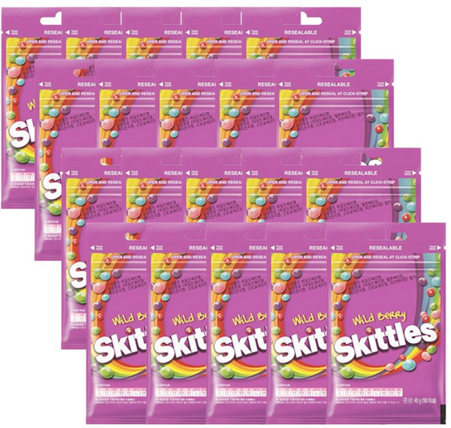 스키틀즈 와일드베리향, 40g, 20개