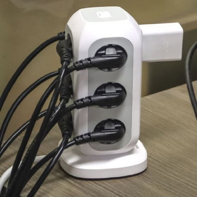 고용량멀티탭 스탠드 15구 고전력 고전압 과부하차단 산업용 기계 공장 업소 매장 컬러, 화이트, 1개