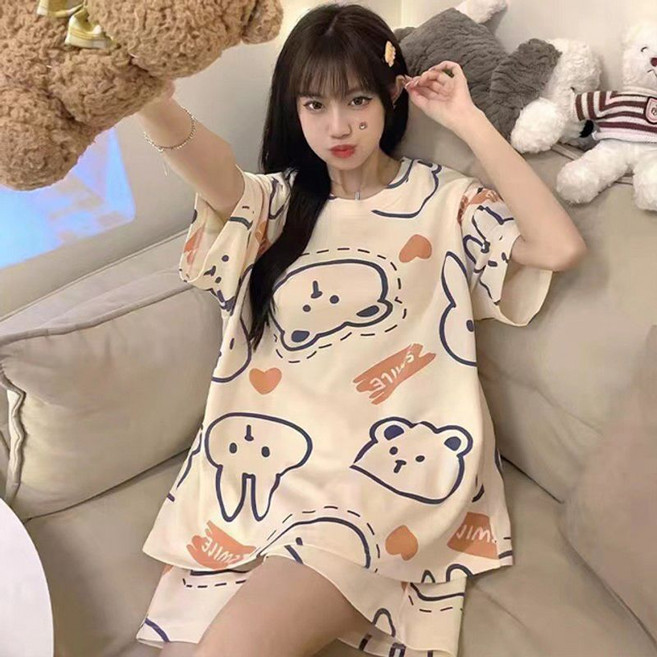 오리궁뎅이 여성 반팔 파자마 상하세트 여름 팬츠 홈웨어 이지웨어 라운지웨어 실내복