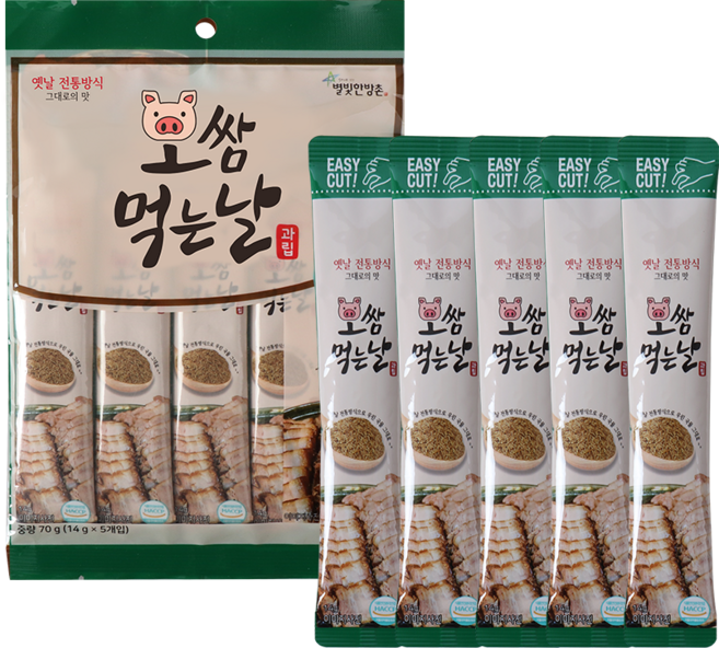 별빛한방촌 보쌈 먹는날 5p, 1개, 70g
