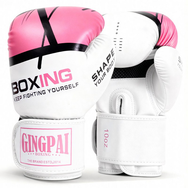 GINGPAI 깅파이 권투 글러브성인 남녀 초보자 트레이닝 글러브 GDJBQT, 1세트, 핑크
