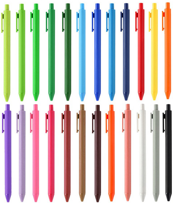 KACO 카코 퓨어 소프트 젤펜 중성펜 대용량 0.5mm 컬러심 24종, 다크그린