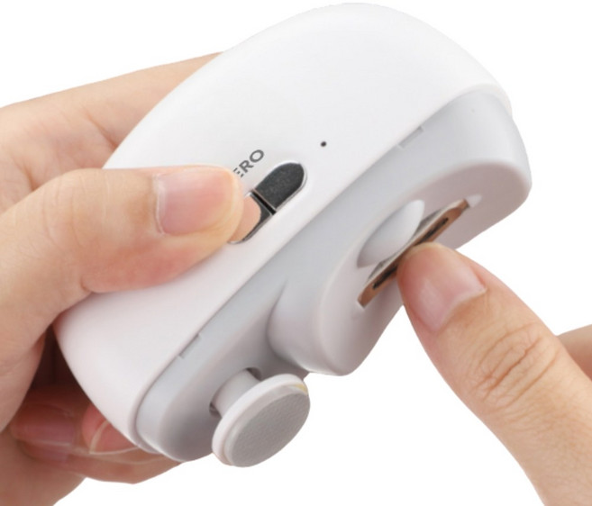 카에로 3in1 안전한 전동 손톱깎이 손톱 샌딩 버핑 다듬기 정리 자동, 1개, 화이트