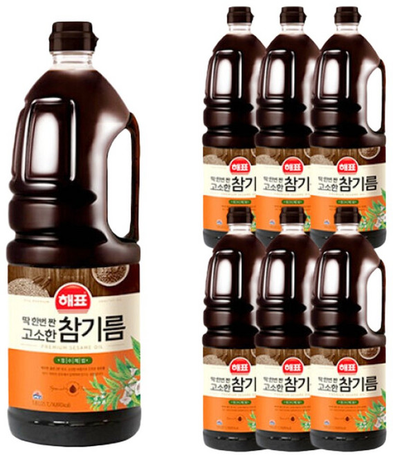 (해표) 고소한 참기름 1.8L 업소용 대용량, 1개