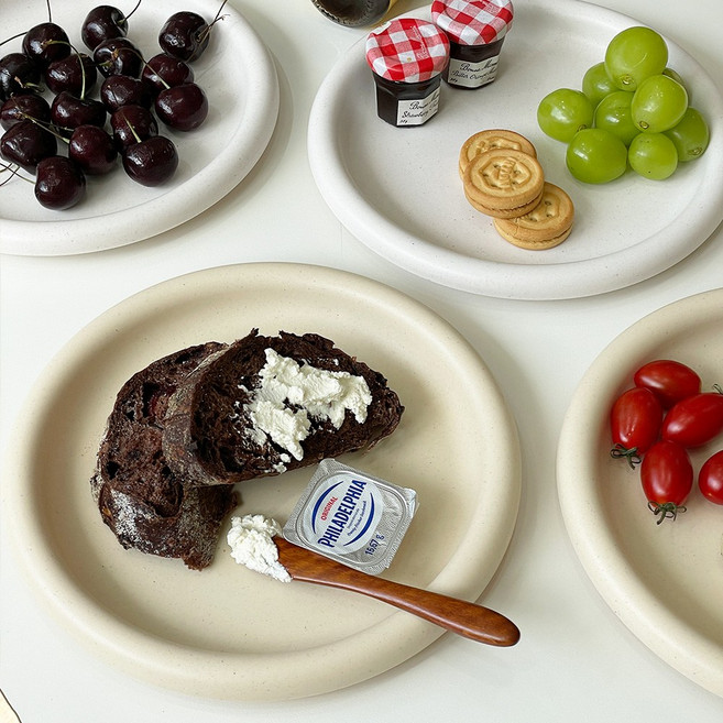 유아 간식 접시 원형 플레이트 어린이 식판 디저트 그릇 과일 간식용 아기 식기, 2개, 스트로베리