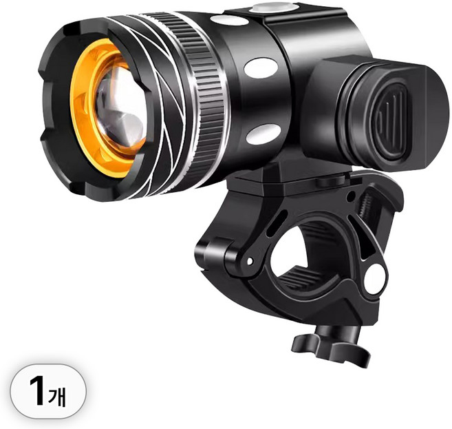 투데이리빙 거리 조절 자전거 라이트 전조등 스포츠 라이딩 레저 led 충전식 플래시 안전등 조명 후레시 랜턴, R99961B(블랙, 알루미늄 + ABS, 1개