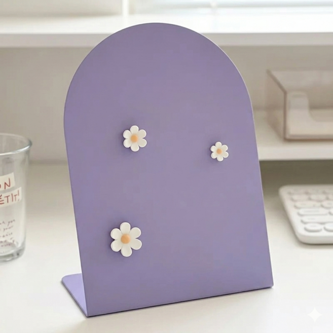 세모네 스탠드 자석 메모보드 데스크 메모보드판 자석 3개증정, 1개, 바이올렛+자석+고리+바구니 세트