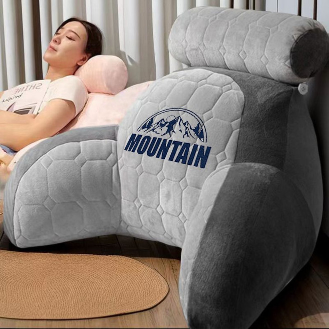 BYQWD쿠션 허리 보호 두꺼운 침대 사계절 베개 등받이 허리쿠션 등쿠션 등받이쿠션 대형BYQWD, 217 그레이