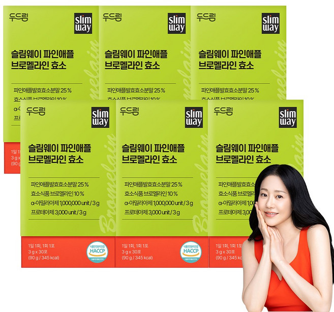 [두드림] 슬림웨이 파인애플 브로멜라인 효소, 6박스, 30회분