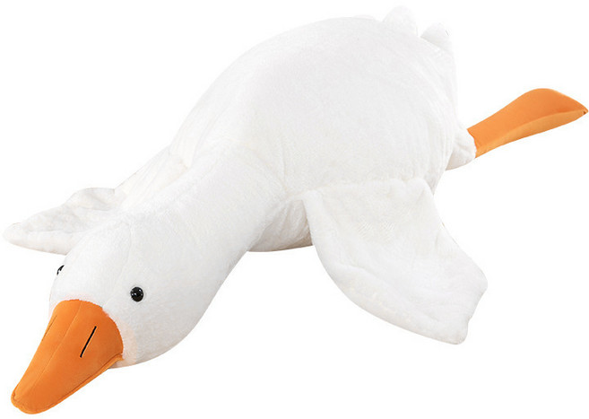 大白鵝抱枕 柔軟天鵝絨材質 可愛造型 居家裝飾 舒適擁抱, 白