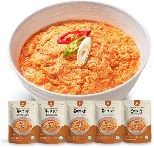 콩비지탕 엠에스푸드 즉석 요리 캠핑 간단 간편 엄마손맛 간편식 혼밥 음식, 5개, 600g