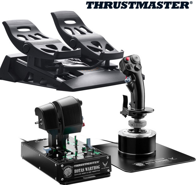 트러스트마스터 HOTAS WARTHOG 스틱 쓰로틀 TFRP 러더 풀세트 (PC전용 공식수입정품), 1개