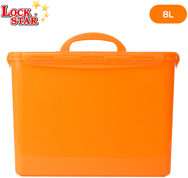 [한정수량] 락스타 미라클락 오렌지 야채(8L) 대용량 전자렌지 진공 밀폐용기 신선야채 냉동밥보관, 1개, 야채통
