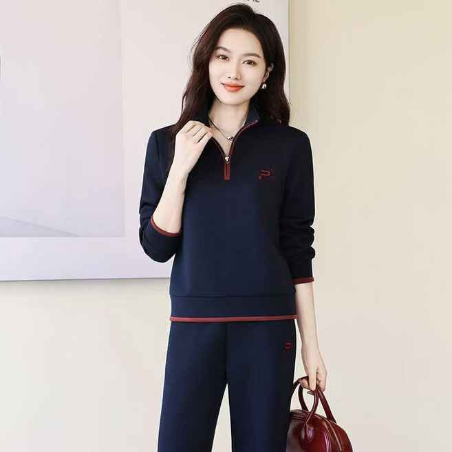 COSYEVNO 여성 봄철 반집업 트레이닝 세트 LFHmmtz-1