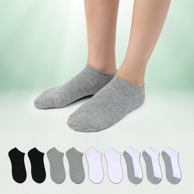 에세노본티 여자 발목양말 10켤레 / 국산 무지 베이직 학생/직장인 데일리 세트