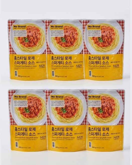 노브랜드 홈스타일 로제 스파게티 소스, 5개, 400g