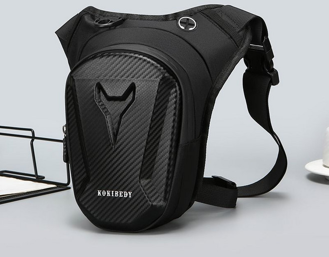 多功能男士運動腰包 機車摩托車背包 騎士旅行斜挎包 單肩防水騎行, 1個, 黑色