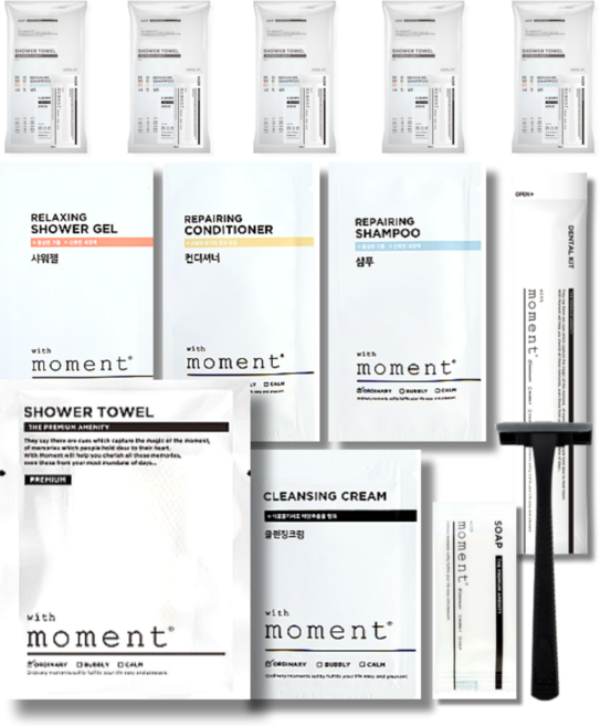 루이나 여행 사우나 일회용 세면 도구 9종 1세트, 5세트