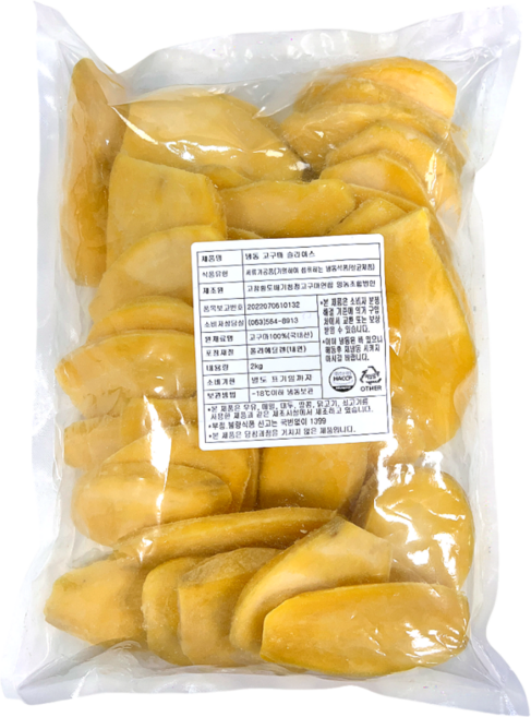 국내산 냉동 고구마 슬라이스 고구마튀김용, 1개, 2kg