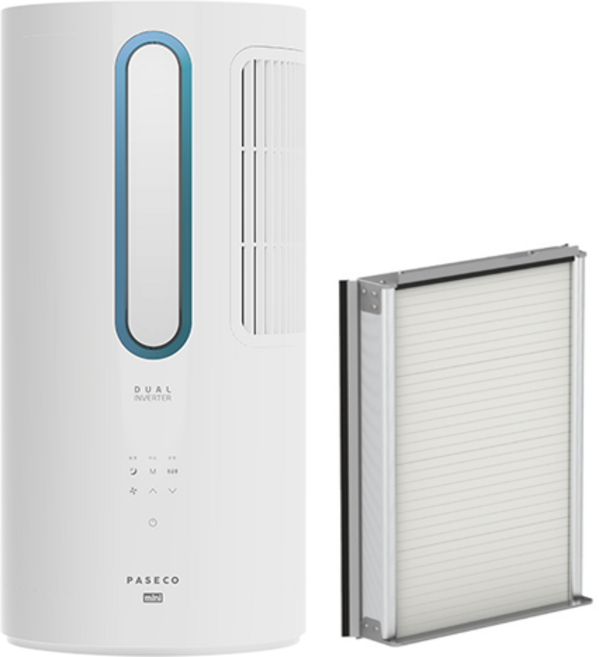 파세코 25년 제조 듀얼인버터 미니 창문형 에어컨 PWA-M3100WM, 메탈블루, +56cm, 자가설치