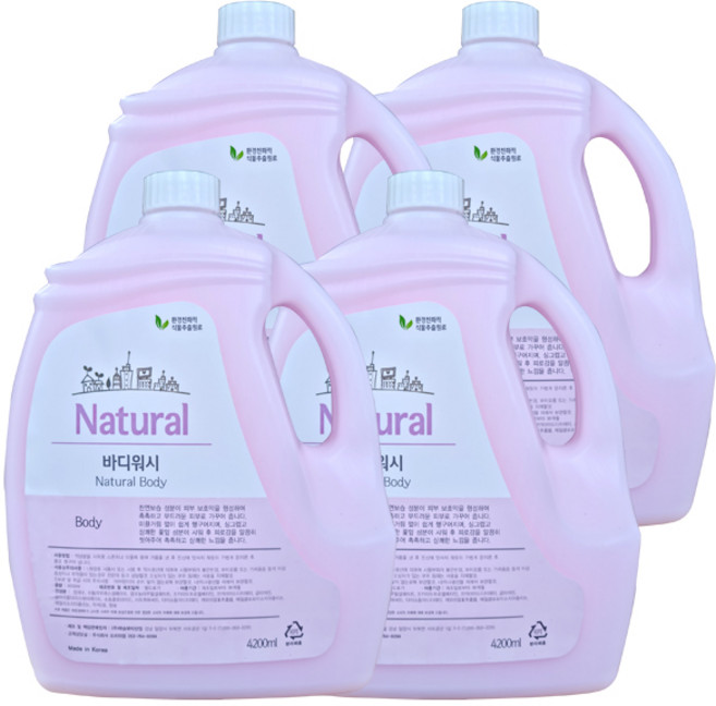 내추럴 바디워시 4.2kg x4개 업소용 호텔용 대용량, 4.2L, 4개
