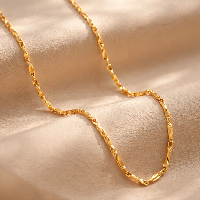 여성 골드 도금 3mm 체인 목걸이 50cm 슬림 얇은 줄 체인 데일리 여자 쥬얼리 벨루아
