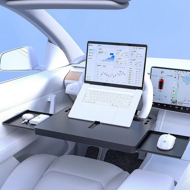 스틸리 차량용 핸들 테이블 차량 식탁 트레이 자동차테이블 받침대 노트북 거치대 책상 YU7, 차량용 핸들 테이블 YU7 - 블랙, 1개