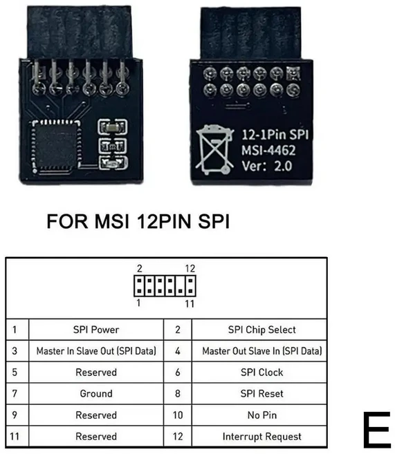 최신 TPM 2.0 암호화 보안 모듈 원격 카드 12/14/18/20 핀 멀티 브랜드 마더보드 컴퓨터 보안 지원, 01 12Pin SPI For MSI, 01 China