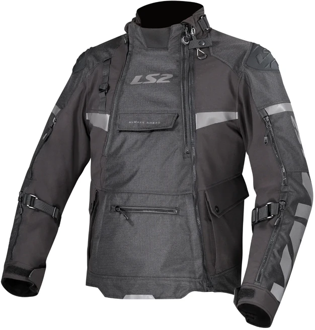 LS2 X-MASTER 재킷 오토바이 2025 신형 CE 레벨 2 방수복 탈부착 가능한 레인코트 MJ166 남성용, 02 JACKET-BLACK, 02 M