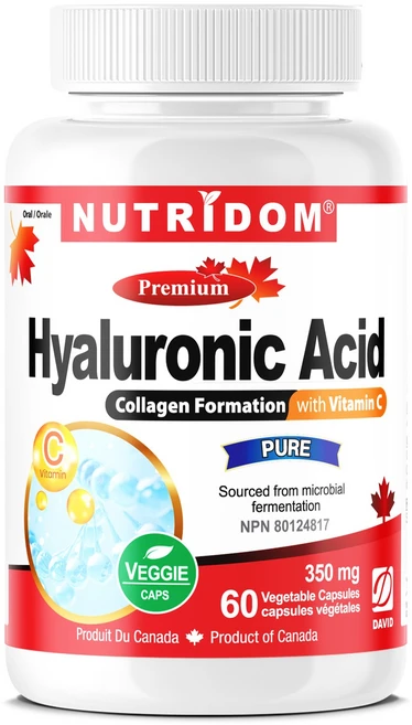 뉴트리돔 캐나다 히알루론산 with 비타민C 60식물성캡슐 먹는 히알루론산 영양제, 1개, 60정 - 쿠팡