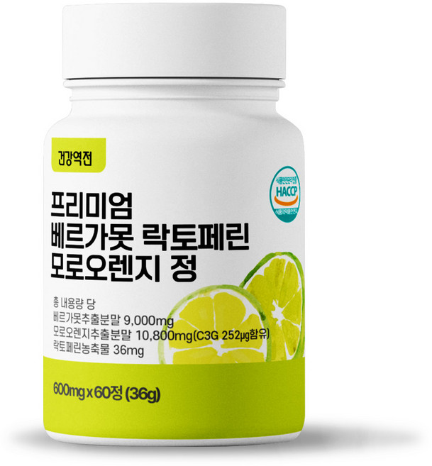 건강역전 베르가못 모로오렌지 폴리페놀 추출물, 1개, 60정