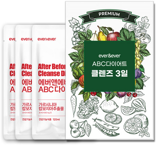 에버앤에버 abc 주스 다이어트 클렌즈 3일 다이어트, 120ml, 3개