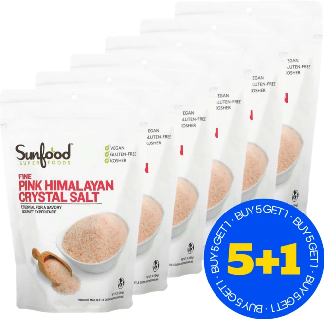 Sunfood 고운 히말라야 핑크 소금 454g 2개, 6개 - 쿠팡