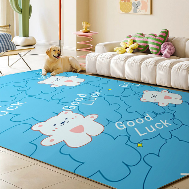 강아지 고양이 겸용 펫 미끄럼 방지 매트 심플 방수 오염 방지 테러포우즈 TerrsPaws, 곰돌이 무늬 (원터치 클린), 1개