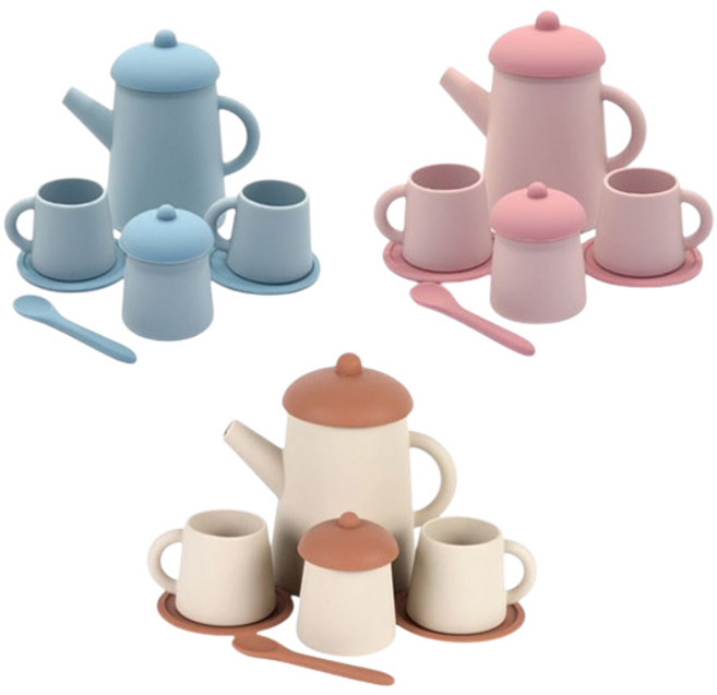 꼬마천사 말랑 티세트 소꿉 찻잔놀이 세트 장난감, 스카이, 1개