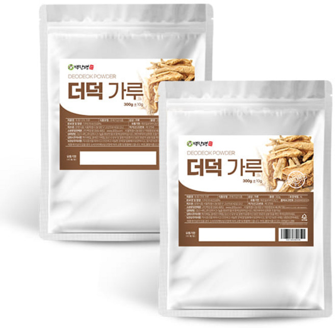 백장생 국내산 더덕 가루 분말, 300g, 2개